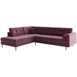 Ecksofa in Flachgewebe Dunkelrot