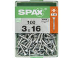 Hornbach Spax Universalschraube Senkkopf Stahl gehärtet T 10, Holz-Vollgewinde 3x16 mm, 100 Stück