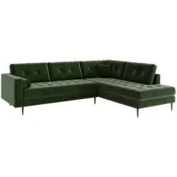 Ecksofa in Flachgewebe Olivgrün