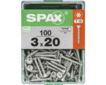 Hornbach Spax Universalschraube Senkkopf Stahl gehärtet T 10, Holz-Vollgewinde 3x20 mm, 100 Stück