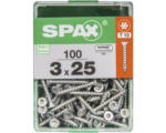 Hornbach Spax Universalschraube Senkkopf Stahl gehärtet T 10, Holz-Vollgewinde 3x25 mm, 100 Stück