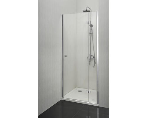 Drehtür für Nische und Seitenwand Sanotechnik Smartflex D12101R 1000x1950 mm Anschlag rechts Echtglas Klar Hell chromoptik