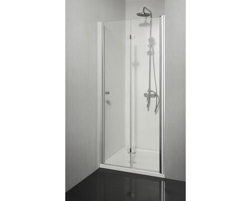 Drehfalttür für Nische und Seitenwand Sanotechnik Smartflex D1281FR 800x1950 mm Anschlag rechts Echtglas Klar hell chromoptik