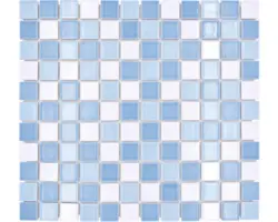 Keramikmosaik BM 300 30,2x33,0 cm blau weiß