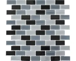 Glasmosaik CM B499 31,0x32,2 cm schwarz mix