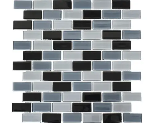 Glasmosaik CM B499 31,0x32,2 cm schwarz mix