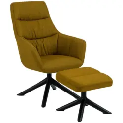 Relaxsesselset in Textil Currygelb