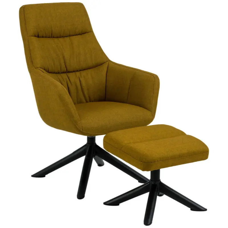 Relaxsesselset in Textil Currygelb