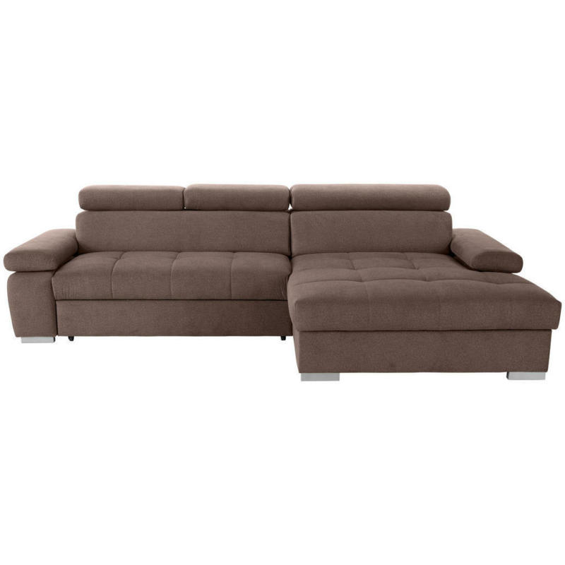 Eckschlafsofa in Velours Braun