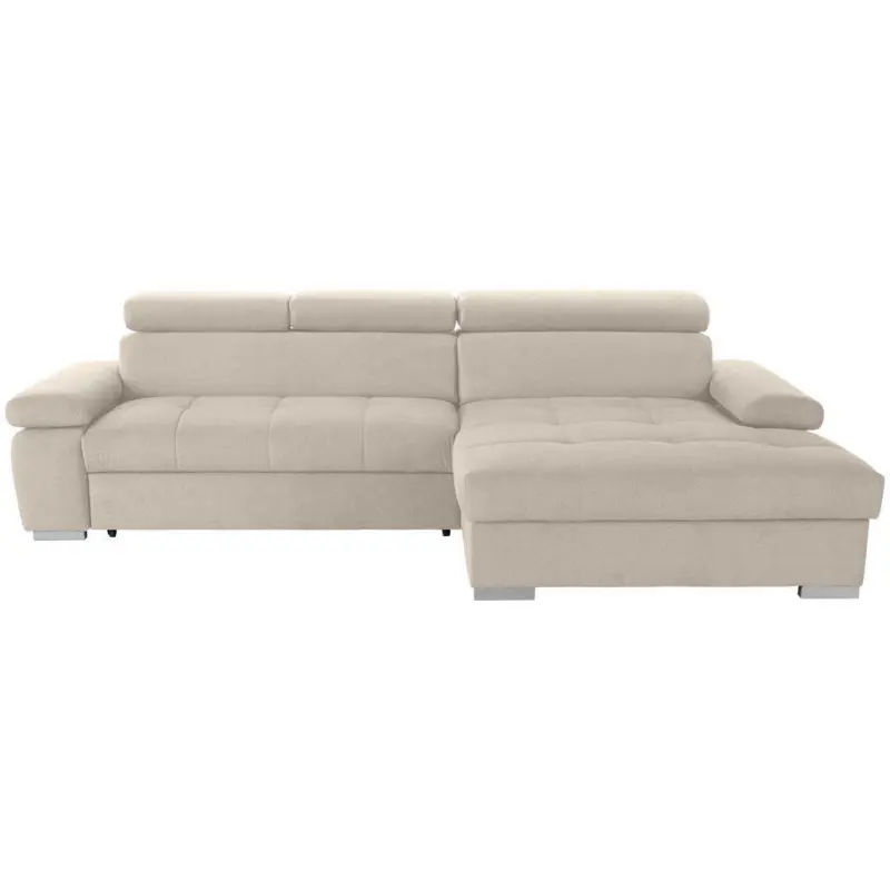 Eckschlafsofa in Velours Beige