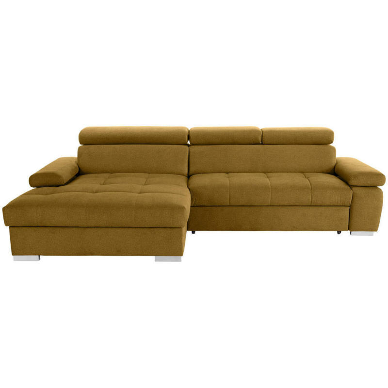 Eckschlafsofa in Velours Gelb