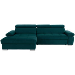 Eckschlafsofa in Velours Petrol