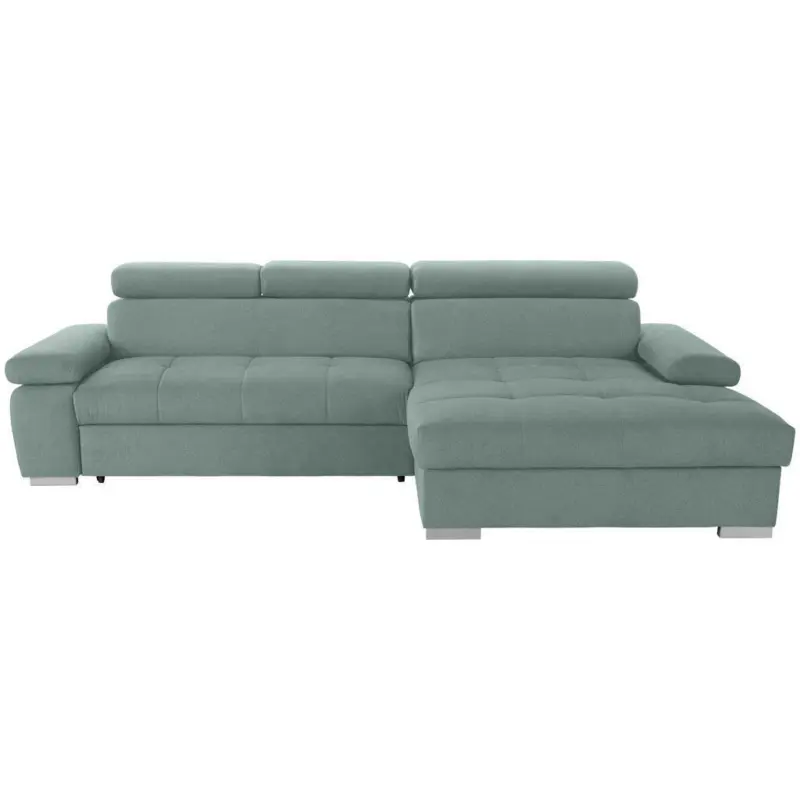 Eckschlafsofa in Velours Mintgrün