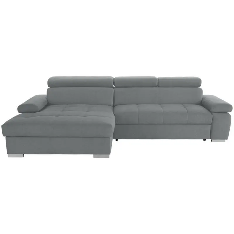 Eckschlafsofa in Velours Grau