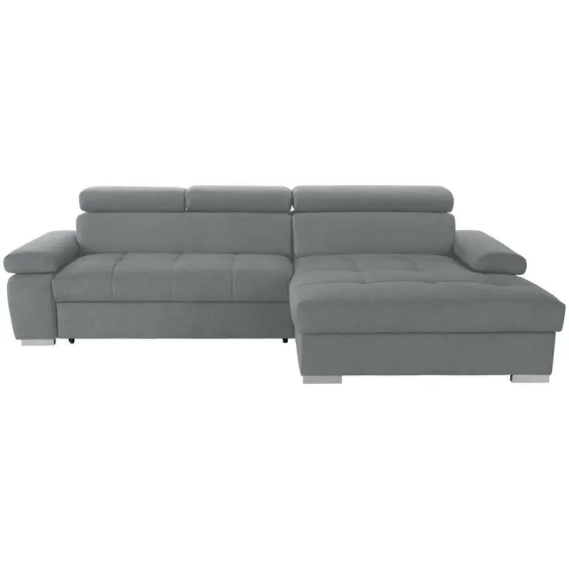 Eckschlafsofa in Velours Grau