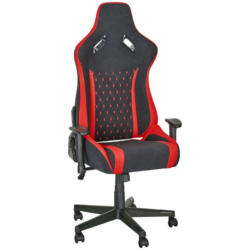 Gamingstuhl in Mikrofaser Rot, Schwarz