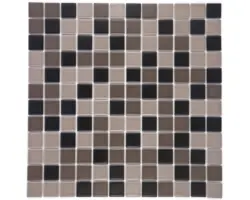 Keramikmosaik 33,0x33,0 cm schwarz braun