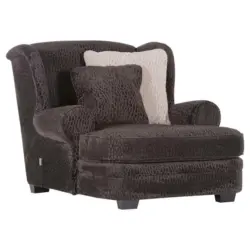 BIG Sessel in Plüsch Dunkelbraun, Beige