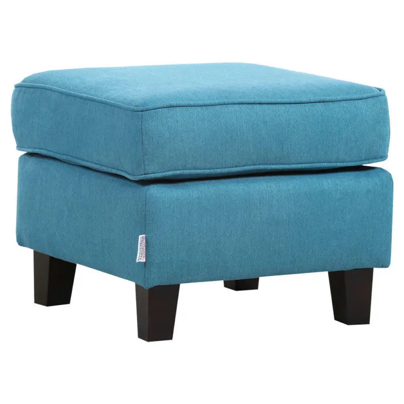 Hocker in Holz, Textil T&uuml;rkis