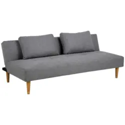 Schlafsofa in Grau, Eichefarben