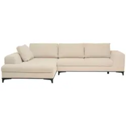 Ecksofa in Webstoff Creme