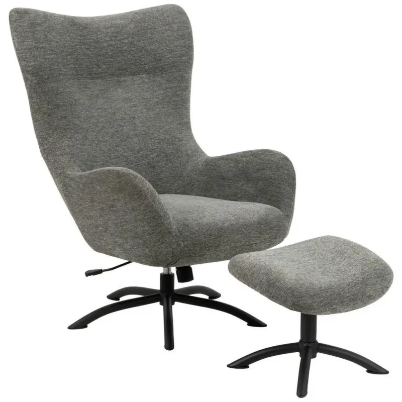 Sesselset in Flachgewebe Anthrazit