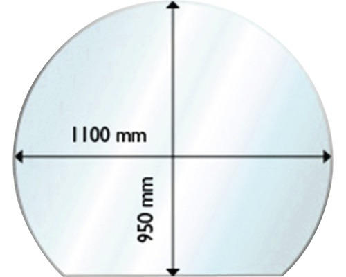 Funkenschutzplatte Aduro Glas rund 95x100 cm