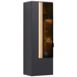 Hängevitrine in Anthrazit, Eichefarben
