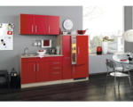 Hornbach Küchenblock Held Möbel Toronto Rot 210 cm inkl. Einbaugeräte