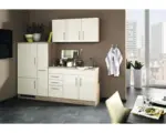 Hornbach Küchenblock Held Möbel Toronto Creme 210 cm inkl. Einbaugeräte