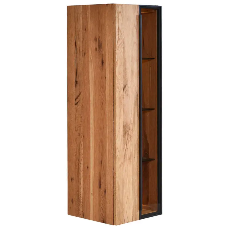 Hängevitrine in Graphitfarben, Naturfarben
