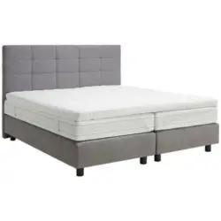 Boxspringbett in Webstoff Grau