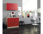 Hornbach Miniküche Held Möbel Toronto rot 100x60 cm inkl. Einbaugeräte