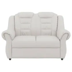 Zweisitzer-Sofa in Lederlook Weiß