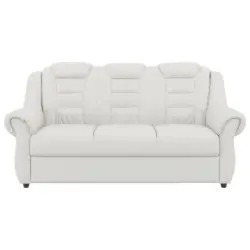 Dreisitzer-Sofa in Lederlook Wei&szlig;