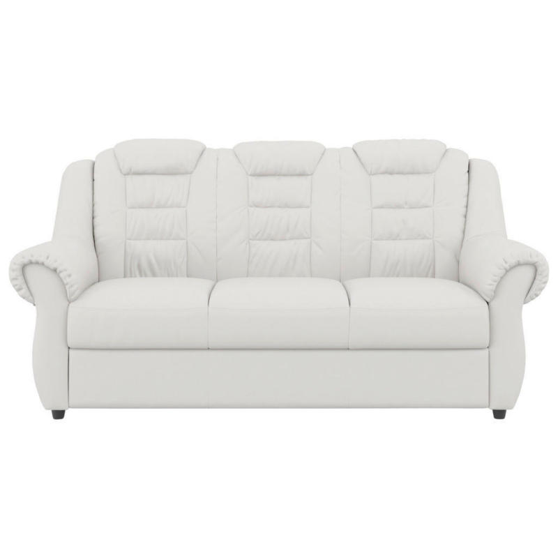 Dreisitzer-Sofa in Lederlook Weiß
