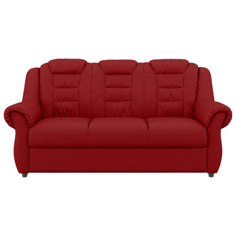 Dreisitzer-Sofa in Lederlook Rot