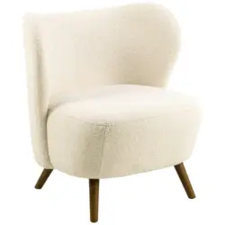 Sessel in Teddystoff Creme