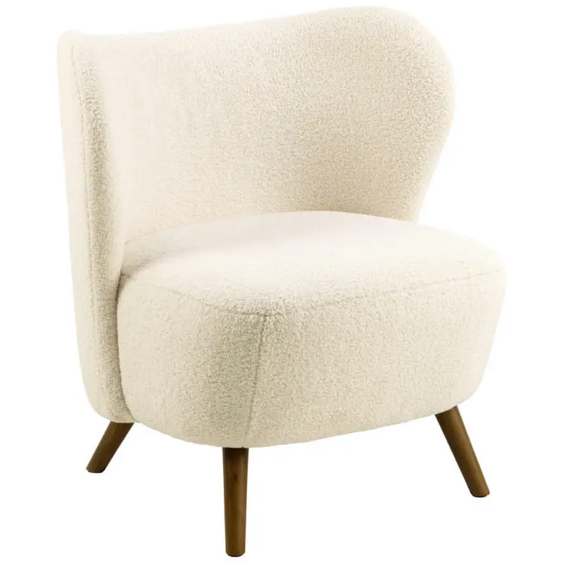 Sessel in Teddystoff Creme
