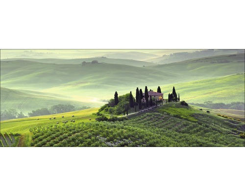 Glasbild Tuscany twilight 50x125 cm