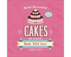 Glasbild Cakes Made With Love 50x50 cm GLA932