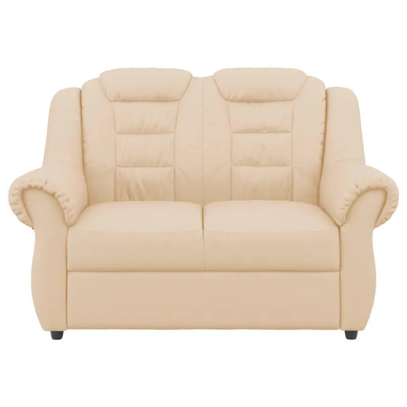 Zweisitzer-Sofa in Lederlook Beige