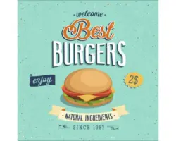 Glasbild Best Burgers 50x50 cm GLA933
