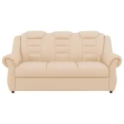 Dreisitzer-Sofa in Lederlook Beige