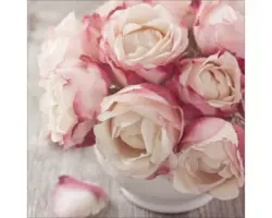 Glasbild Vintage roses I 20x20 cm