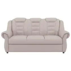 Dreisitzer-Sofa in Lederlook Hellgrau
