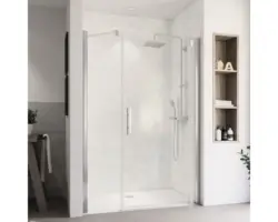 Drehtür für Nische Express Plus Breuer Europa Design 1200x2000 mm Anschlag rechts Echtglas Klar hell chromoptik