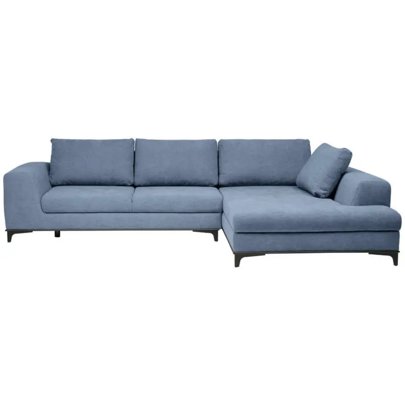 Ecksofa in Webstoff Blau