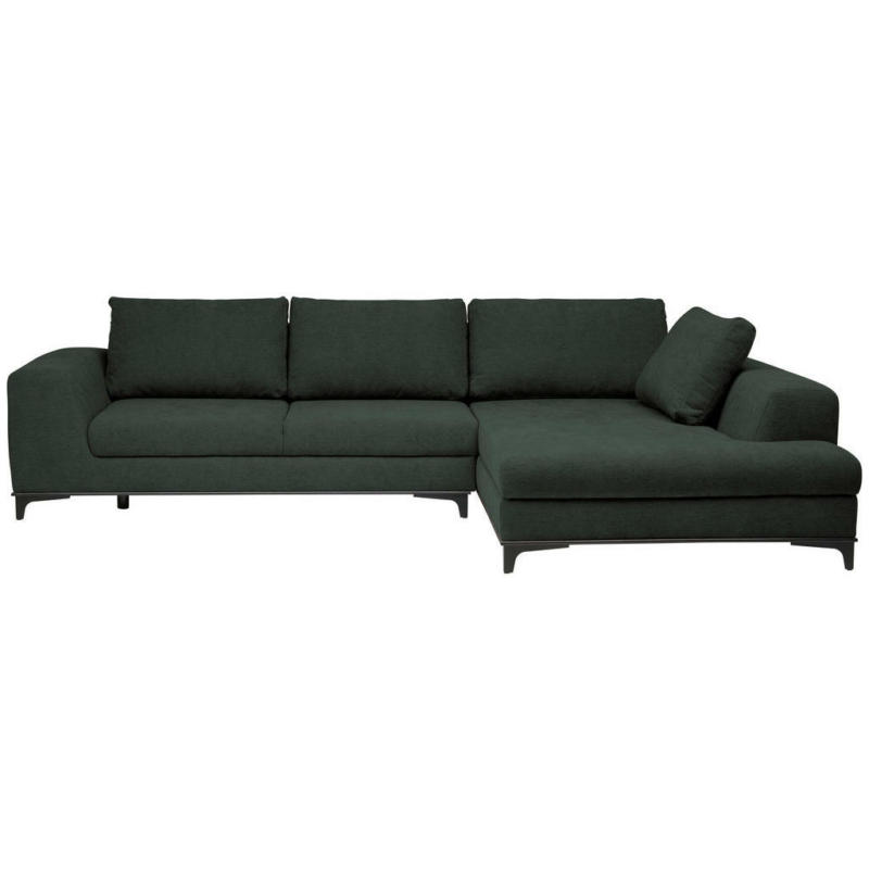 Ecksofa in Webstoff Dunkelgrün