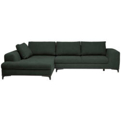 Ecksofa in Webstoff Dunkelgrün